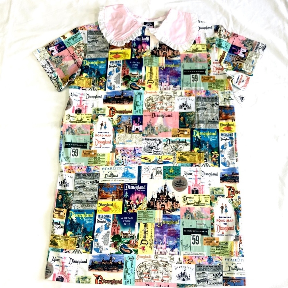 Disney100 Disneyland Dress Pink Mickey Mouse All Over Print - NEW